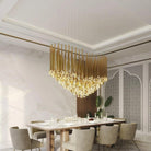 Modern Floating Long Gold Pendant Celing Chandelier for Living Room/High - ceiling - Without Canopy/D39.37"*H106.3"(D100cm*H270cm)Blushlighting