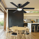 Modern Flush Mount Fans Light Ceiling Fans with Lights Black Low Profile Ceiling Fans 52“ - RGB Black 52"Blushlighting
