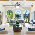 Modern Flush Mount Fans Light Ceiling Fans with Lights Black Low Profile Ceiling Fans 52“ - Nickel 52"Blushlighting