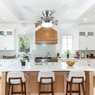 Modern Flush Mount Fans Light Ceiling Fans with Lights Black Low Profile Ceiling Fans 52“ - Nickel 52"Blushlighting