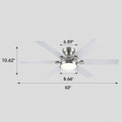 Modern Flush Mount Fans Light Ceiling Fans with Lights Black Low Profile Ceiling Fans 52“ - White 46"Blushlighting