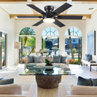 Modern Flush Mount Fans Light Ceiling Fans with Lights Black Low Profile Ceiling Fans 52“ - Black 46"Blushlighting