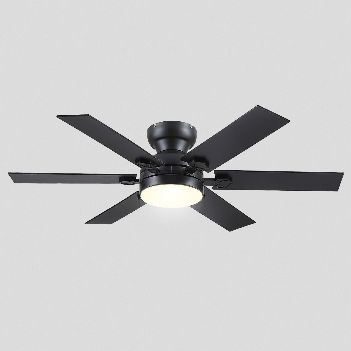 Modern Flush Mount Fans Light Ceiling Fans with Lights Black Low Profile Ceiling Fans 52“ - Black 46"Blushlighting