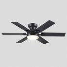 Modern Flush Mount Fans Light Ceiling Fans with Lights Black Low Profile Ceiling Fans 52“ - Black 46"Blushlighting