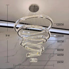 Modern Front Entryway Chandelier 3/4/5/6/7 Rings Crystal Gold/ Chrome Finish Ceiling Lamp - 5 Rings: Dia(39.4"+31.5"+23.6"+15.7"+7.9")/45kg/46.2kgGoldWhite LightBlushlighting