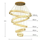 Modern Front Entryway Chandelier 3/4/5/6/7 Rings Crystal Gold/ Chrome Finish Ceiling Lamp - 5 Rings: Dia(39.4"+31.5"+23.6"+15.7"+7.9")/45kg/46.2kgGoldWhite LightBlushlighting