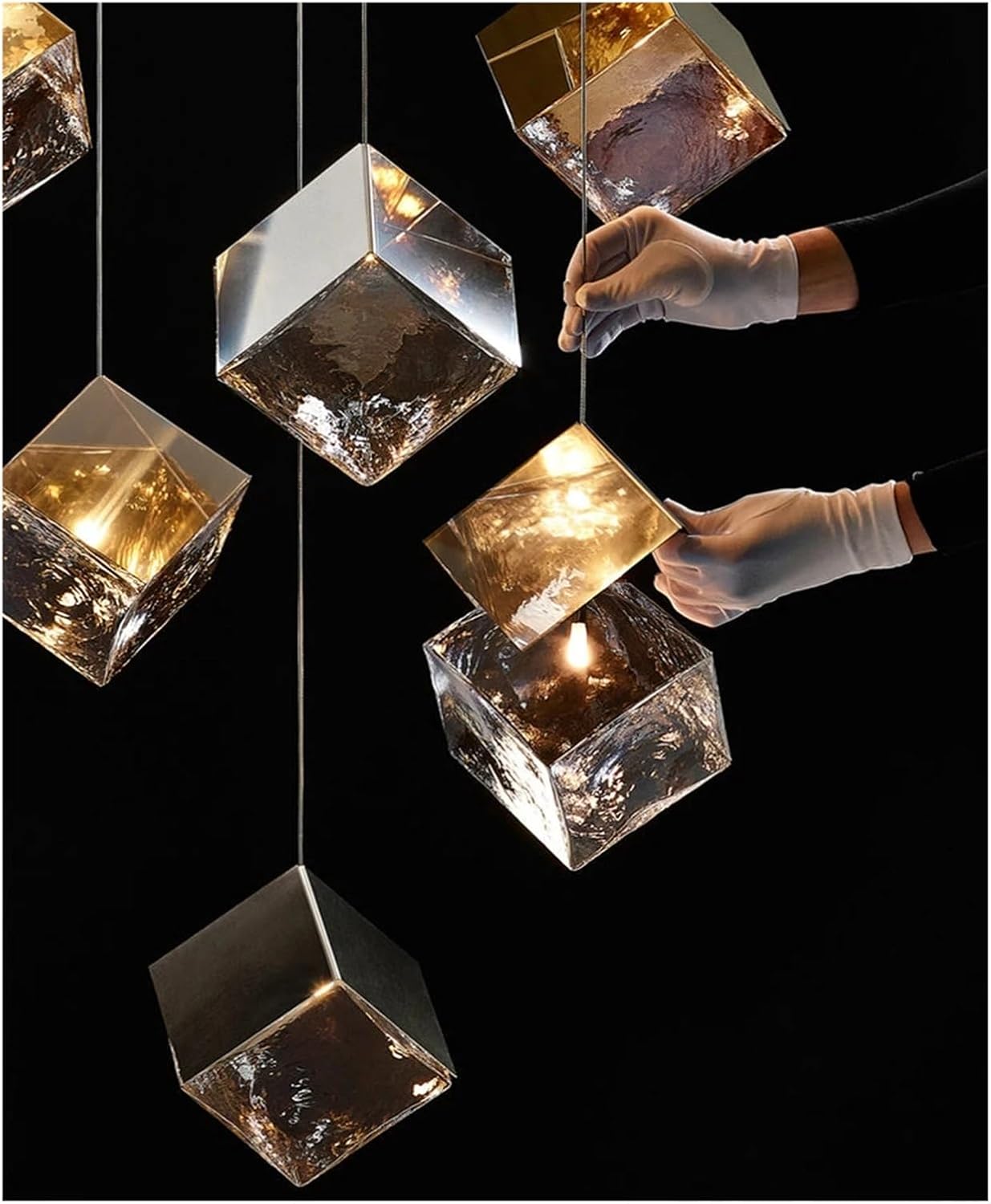 Modern G4 Led 26 Light Chandelier Glass Ice Cube Light Kitchen Living Room Ceiling Lighting Room-Chandelier-Blushlighting-Blushlighting