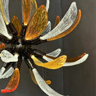 Modern Glass Firework Cluster Chandelier for Living Room/High Ceiling/Staircase - 3 Lights/D17.72''+D17.72''+D23.62''Warm LightBlushlighting
