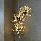Modern Glass Firework Cluster Chandelier for Living Room/High Ceiling/Staircase - 3 Lights/D17.72''+D17.72''+D23.62''Warm LightBlushlighting