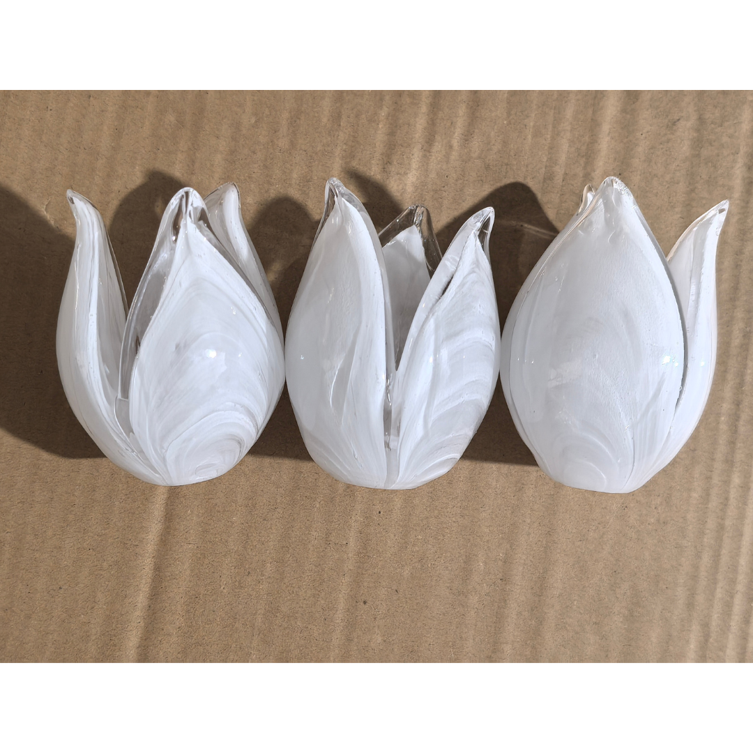 Modern Glass Flower Branch Chandelier for Low Ceiling Spaces in Living Room or Bedroom-Chandeliers-Blushlighting