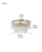 Modern Glass Rod Brass/Chrome Lorelei Waterfall Round Tiered Chandelier - 4 - light - D45*H30CM/D17.72"*H11.81" - CeilingWarm Light (3000K)BrassBlushlighting