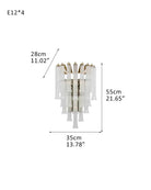 Modern Glass Rod Brass/Chrome Lorelei Waterfall Round Tiered Chandelier - 4 - light - W35*D28*H55CM/W13.78"*D11.02"*H21.65" - SconceWarm Light (3000K)BrassBlushlighting