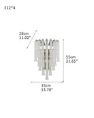 Modern Glass Rod Brass/Chrome Lorelei Waterfall Round Tiered Chandelier - 4 - light - W35*D28*H55CM/W13.78"*D11.02"*H21.65" - SconceWarm Light (3000K)SilverBlushlighting