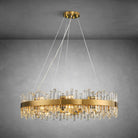Modern Gold 2 - Tier Crystal Chandelier 39.4 Inch - GoldRound D39.4''Blushlighting