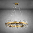 Modern Gold 2 - Tier Crystal Chandelier 39.4 Inch - GoldRound D39.4''Blushlighting