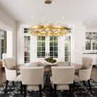 Modern Gold 2-Tier Crystal Chandelier with 20 E12 Bulbs