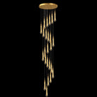 Modern Gold Chandelier Pendant Light Hanging Aluminum LED Fixture for Dining Room Illumination - 1 headsWarm lightBlushlighting