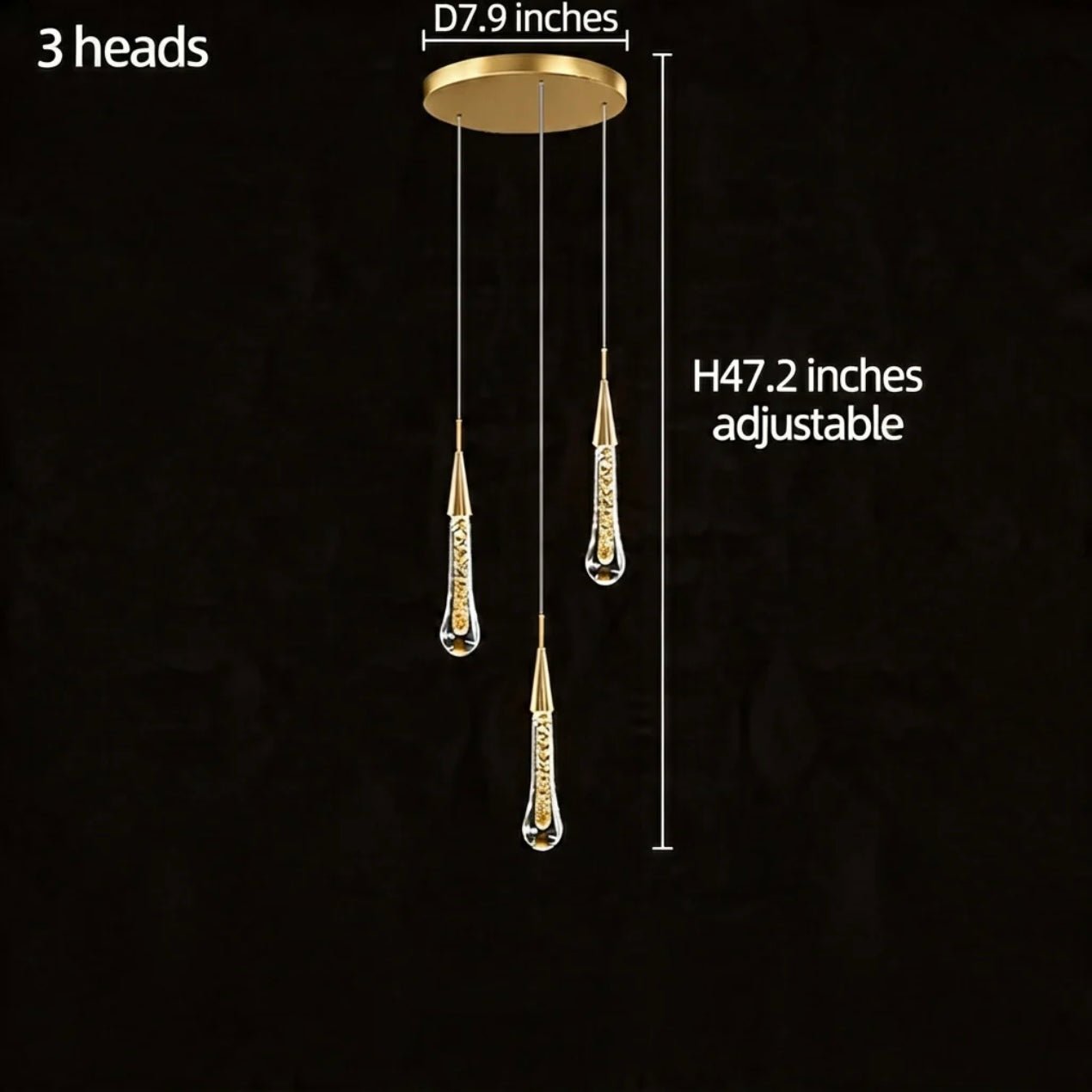 Modern Gold Chandelier Pendant Light Hanging Aluminum LED Fixture for Dining Room Illumination - 15 headsWarm lightBlushlighting