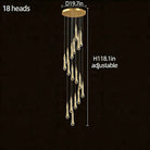 Modern Gold Chandelier Pendant Light Hanging Aluminum LED Fixture for Dining Room Illumination - 15 headsWarm lightBlushlighting