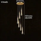 Modern Gold Chandelier Pendant Light Hanging Aluminum LED Fixture for Dining Room Illumination - 15 headsWarm lightBlushlighting