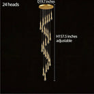 Modern Gold Chandelier Pendant Light Hanging Aluminum LED Fixture for Dining Room Illumination - 15 headsWarm lightBlushlighting