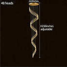 Modern Gold Chandelier Pendant Light Hanging Aluminum LED Fixture for Dining Room Illumination - 15 headsWarm lightBlushlighting