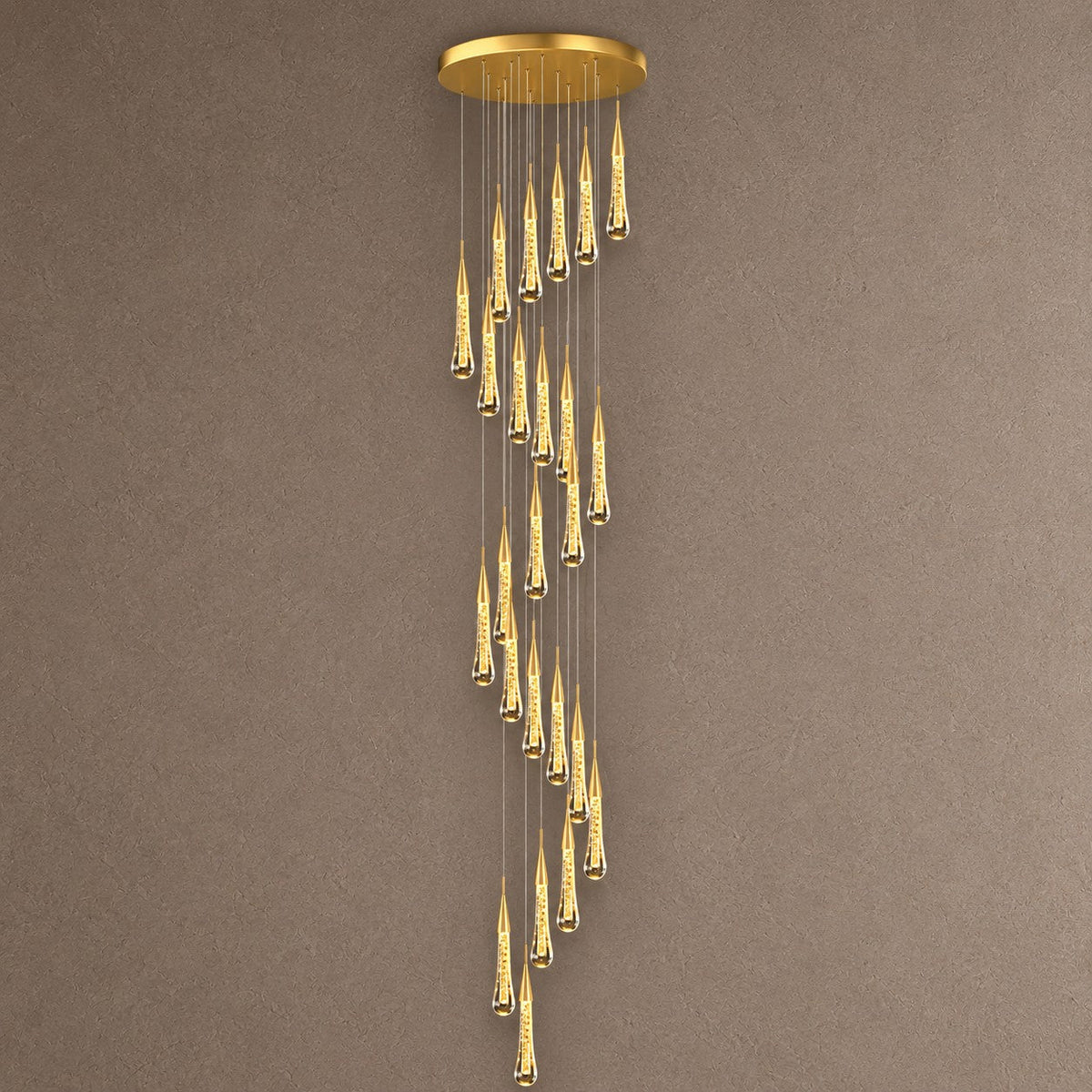 Modern Gold Crystal Spiral Chandelier - 1 headsWarm lightBlushlighting