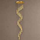 Modern Gold Crystal Spiral Chandelier - 1 headsWarm lightBlushlighting