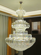 Modern Gold Foyer Extra Large Crystal Chandeliers Round Light Fixture For Hall Entrance - D39.4"*H59.1"Blushlighting