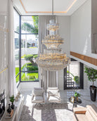 Modern Gold Foyer Extra Large Crystal Chandeliers Round Light Fixture For Hall Entrance - D39.4"*H59.1"Blushlighting