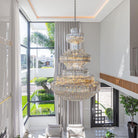 Modern Gold Foyer Extra Large Crystal Chandeliers Round Light Fixture For Hall Entrance - D39.4"*H59.1"Blushlighting