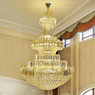Modern Gold Foyer Extra Large Crystal Chandeliers Round Light Fixture For Hall Entrance - D39.4"*H59.1"Blushlighting