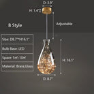 Modern Gray Glass Starry Sky Pendant Light Fixture for Dining Room/Bar/Kitchen Island - B: D10.2"*H16.1"Tri-Color Light (Warm/White/Neutral)Blushlighting