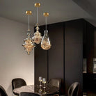 Modern Gray Glass Starry Sky Pendant Light Fixture for Dining Room/Bar/Kitchen Island - Set: A+B+C+D+E/8kgTri-Color Light (Warm/White/Neutral)Blushlighting