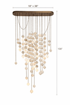 Modern Hanging Spherical Alabaster Chandelier for High Ceilings - 100 Balls/L38"*W18"*H108" (L96.5cm*W45.7cm*H274.3cm)Warm LightBlushlighting