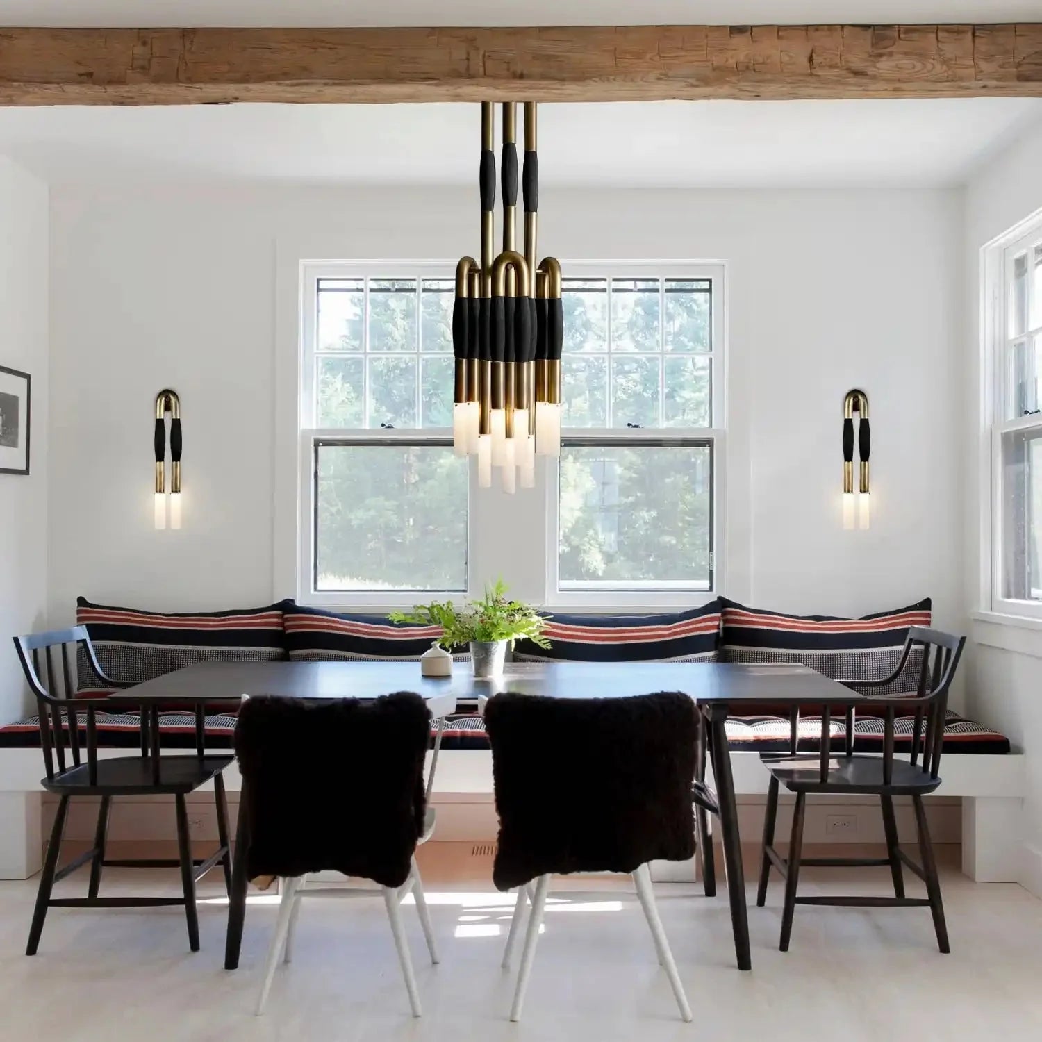 Modern Heritage Horsehair 9 - Light Pendant Unique Luxury Light Fixture - Aged BrassJet BlackBlushlighting