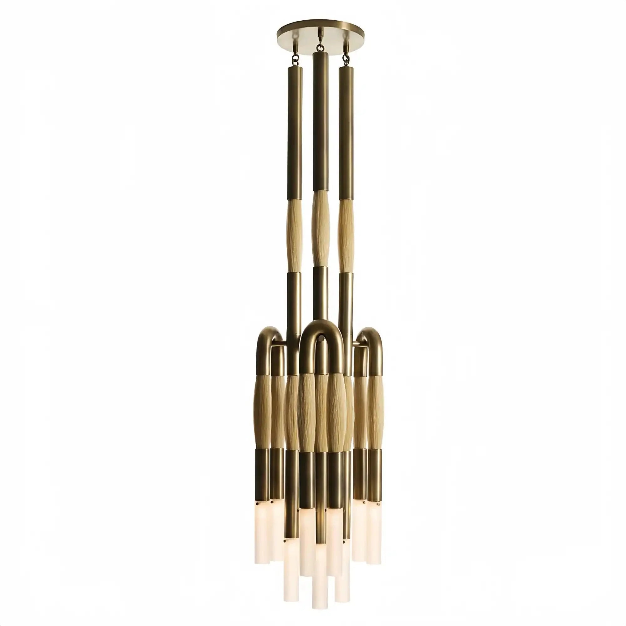 Modern Heritage Horsehair 9 - Light Pendant Unique Luxury Light Fixture - Aged BrassFlaxenBlushlighting