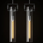 Modern Large Black Pendant Light Fixture Set of 2-21.6 Inch Adjustable Hanging Chandelier with Glass Shade & Brass Finish, Farmhouse Island Lighting for Kitchen, Dining Room, Bathroom