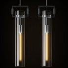 Modern Large Black Pendant Light Fixture Set of 2-21.6 Inch Adjustable Hanging Chandelier with Glass Shade & Brass Finish, Farmhouse Island Lighting for Kitchen, Dining Room, Bathroom