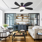 Modern LED Ceiling Fans Low Profile Ceiling Fans with Lights 6 Speeds 48" - WhiteBlushlighting
