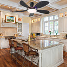 Modern LED Ceiling Fans Low Profile Ceiling Fans with Lights 6 Speeds 48" - WhiteBlushlighting