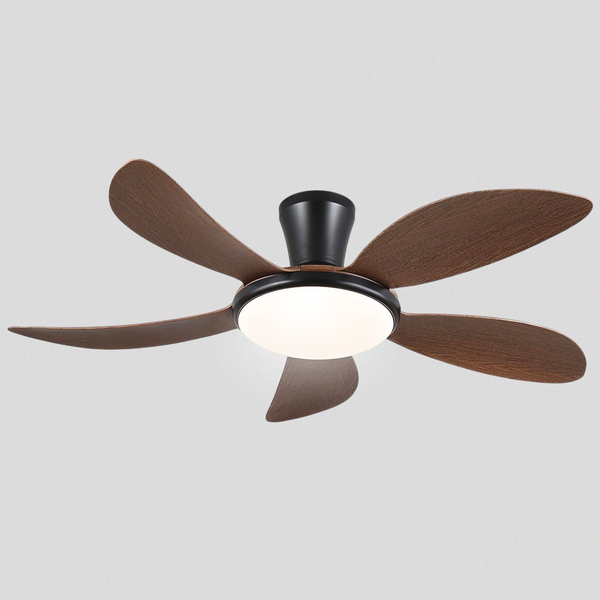 Modern LED Ceiling Fans Low Profile Ceiling Fans with Lights 6 Speeds 48" - WhiteBlushlighting