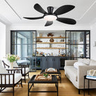 Modern LED Ceiling Fans Low Profile Ceiling Fans with Lights 6 Speeds 48" - WhiteBlushlighting