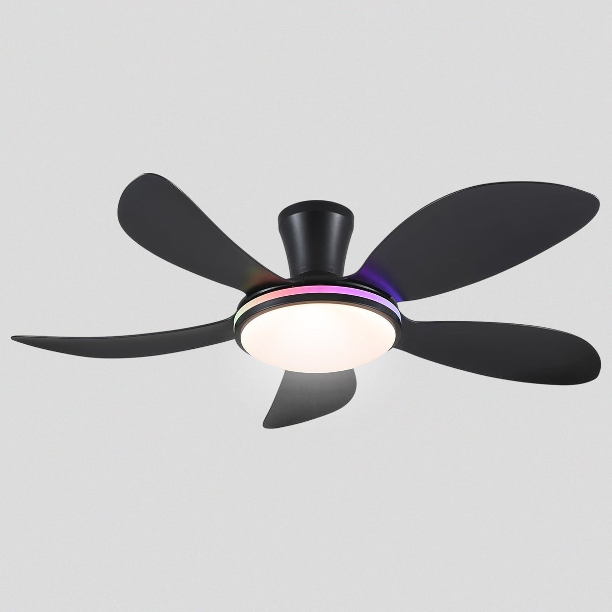 Modern LED Ceiling Fans Low Profile Ceiling Fans with Lights 6 Speeds 48" - WhiteBlushlighting