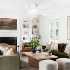 Modern LED Ceiling Fans Low Profile Ceiling Fans with Lights 6 Speeds 48" - WhiteBlushlighting