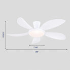 Modern LED Ceiling Fans Low Profile Ceiling Fans with Lights 6 Speeds 48" - Blushlighting