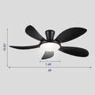 Modern LED Ceiling Fans Low Profile Ceiling Fans with Lights 6 Speeds 48" - Blushlighting