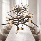 Modern LED Chandelier Adjustable Hanging Light Iron Dimmable 10-45 Bulbs Warm White Cool White - 47.2" / 120cmWarm WhiteBlushlighting