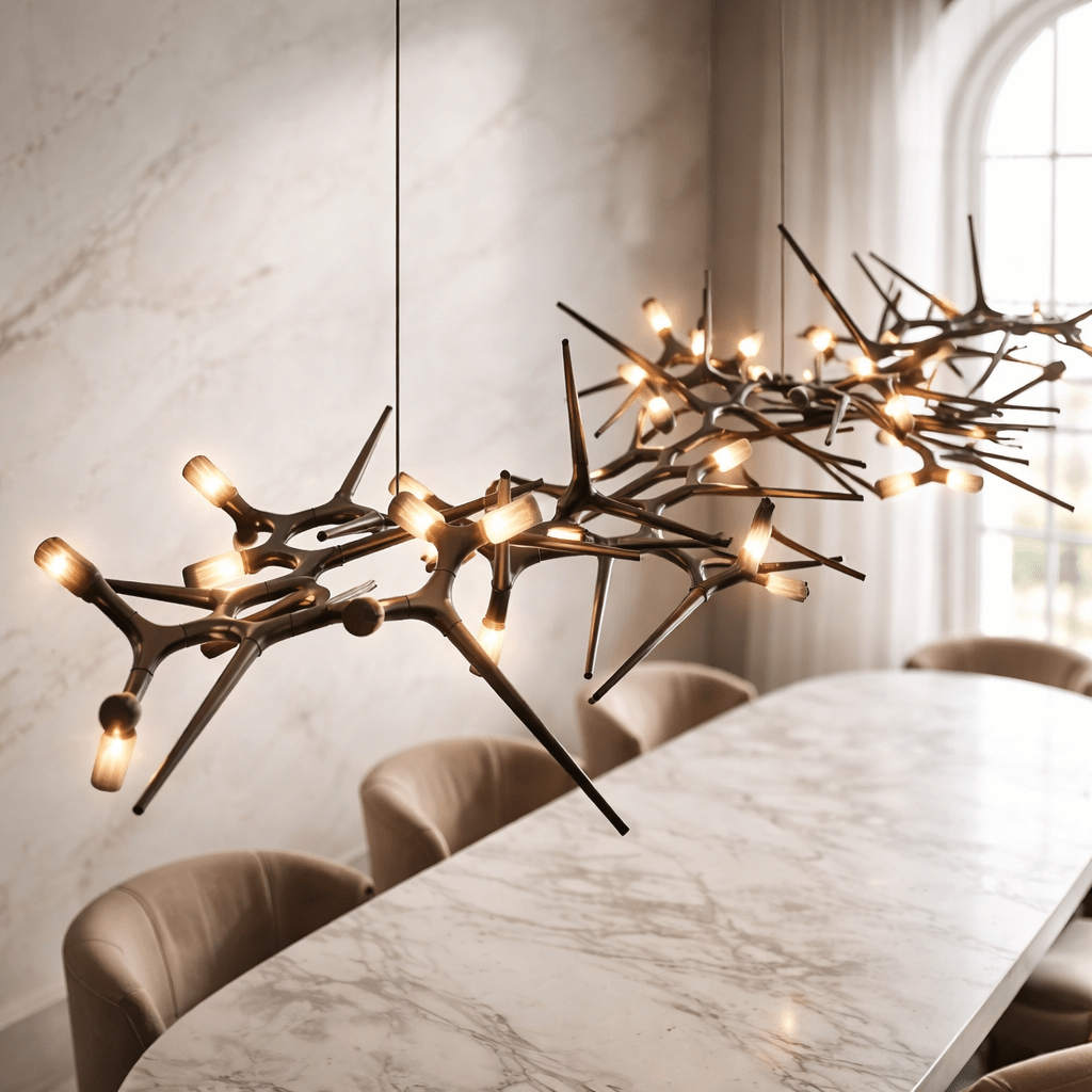 Modern LED Chandelier Adjustable Hanging Light Iron Dimmable 10-45 Bulbs Warm White Cool White - 47.2" / 120cmWarm WhiteBlushlighting