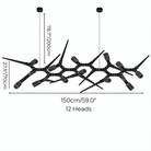 Modern LED Chandelier Adjustable Hanging Light Iron Dimmable 10-45 Bulbs Warm White Cool White - 47.2" / 120cmWarm WhiteBlushlighting